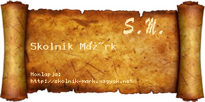Skolnik Márk névjegykártya