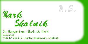 mark skolnik business card